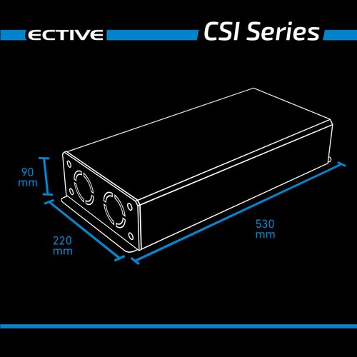 ECTIVE CSI 25 2500W/12V Sinus-Wechselrichter mit Ladegert, NVS- und USV-Funktion