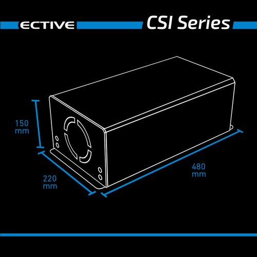 ECTIVE CSI 30 3000W/12V Sinus-Wechselrichter mit Ladegert, NVS- und USV-Funktion