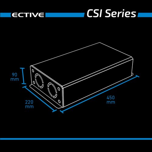 ECTIVE CSI 15 1500W/24V Sinus-Wechselrichter mit Ladegert, NVS- und USV-Funktion