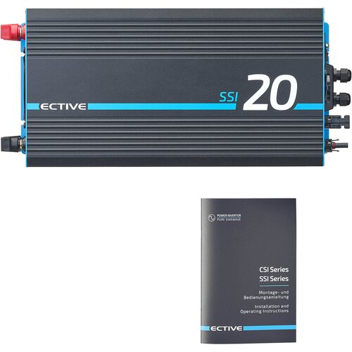 ECTIVE SSI 20 2000W/24V Sinus-Wechselrichter mit MPPT-Laderegler, Ladegert, NVS- und USV-Funktion