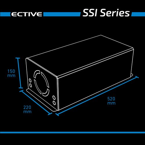 ECTIVE SSI25 4in1 Sinus-Inverter 2500W/24V Sinus-Wechselrichter mit MPPT-Solarladeregler, Ladegert und NVS