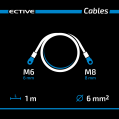 ECTIVE H07V-K Batteriekabelsatz 6mm² rot/schwarz M6/M8 1 Meter