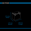 ECTIVE DC 65SC GEL Deep Cycle mit PWM-Ladegerät und LCD-Anzeige 65Ah Versorgungsbatterie