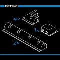 ECTIVE 7-teiliges langes Befestigungs-Komplettset für Solarinstallation (schwarz)