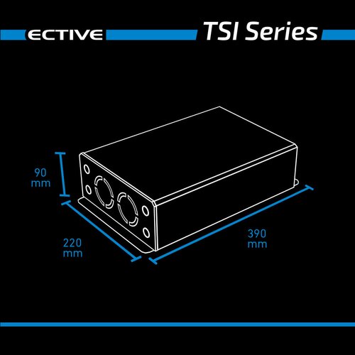 ECTIVE TSI 15 1500W/12V Sinus-Wechselrichter mit NVS- und USV-Funktion (gebraucht, Zustand gut)