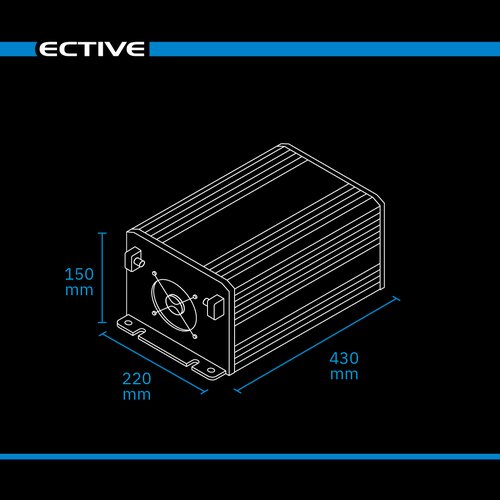 ECTIVE SSI 15 PRO 1500W/12V Sinus-Wechselrichter mit Netzvorrangschaltung, Ladegert und Laderegler