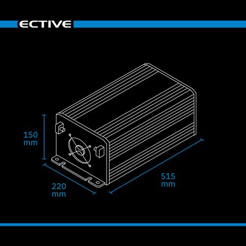 ECTIVE SSI 30 PRO 3000W/12V Sinus-Wechselrichter mit Netzvorrangschaltung, Ladegert und Laderegler