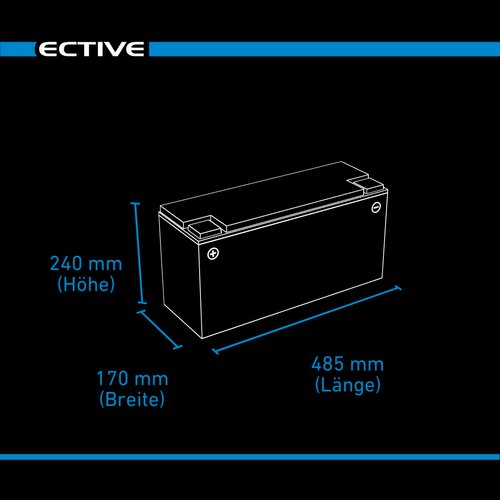 ECTIVE LC 150L 12V LiFePO4 Lithium Versorgerbatterie 150Ah