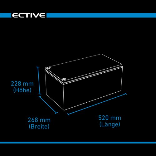 ECTIVE LC 300L 12V LiFePO4 Lithium Versorgungsbatterie 300 Ah (USt-befreit nach 12 Abs.3 Nr. 1 S.1 UStG)