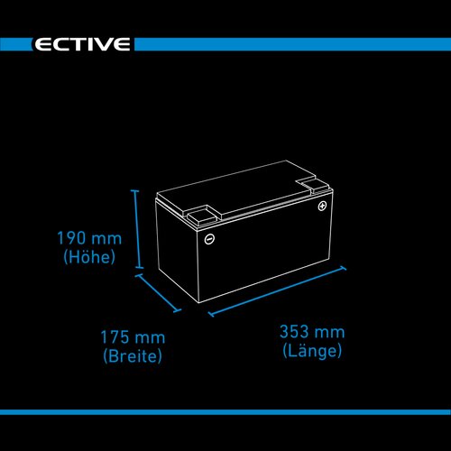ECTIVE LC 100 BT 12V LiFePO4 Lithium Versorgungsbatterie 100 Ah (USt-befreit nach 12 Abs.3 Nr. 1 S.1 UStG)