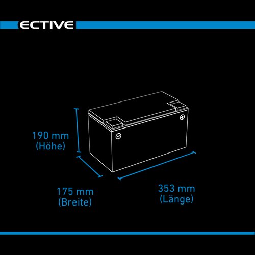 ECTIVE LC 100 LT 12V LiFePO4 Lithium Versorgungsbatterie 100 Ah (USt-befreit nach 12 Abs.3 Nr. 1 S.1 UStG)
