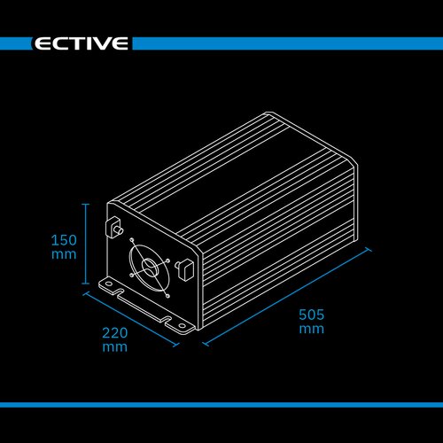 ECTIVE TSI 25 PRO 2500W/12V Sinus-Wechselrichter mit Netzvorrangschaltung