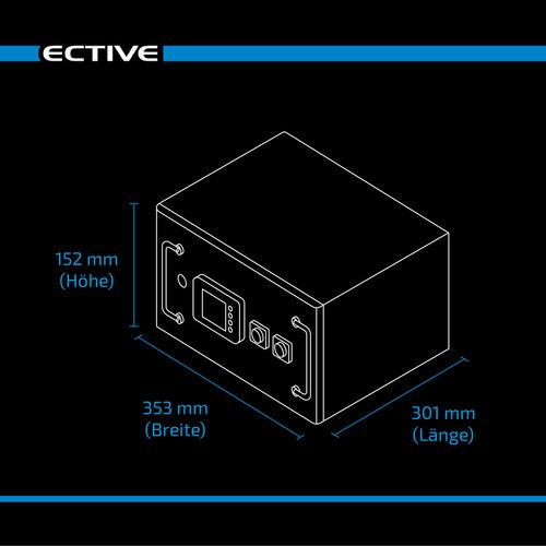 ECTIVE LC 150L LT 12V LiFePO4 Lithium Untersitzbatterie 150Ah