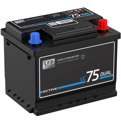 ECTIVE LC 75 Dual Versorgungsbatterie 75Ah 12V 960Wh 825A