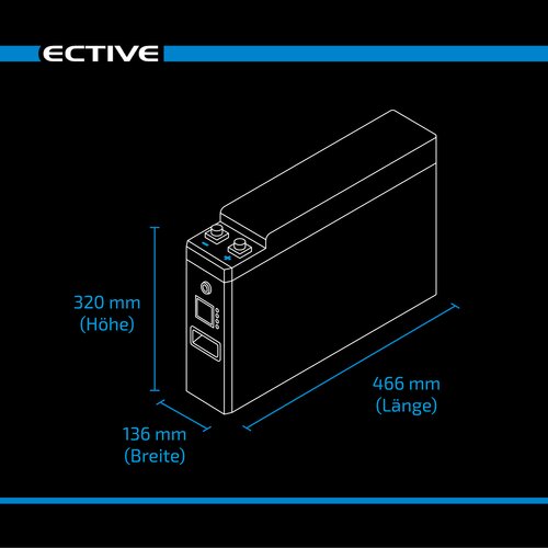 ECTIVE LC 200 SLIM LT 12V LiFePO4 Lithium Versorgungsbatterie 200Ah